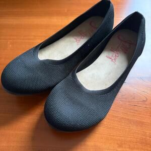 Jellypop Apex Black Flats Sz 9  Slip On Memory Foam Barley Worn EUC Comfort